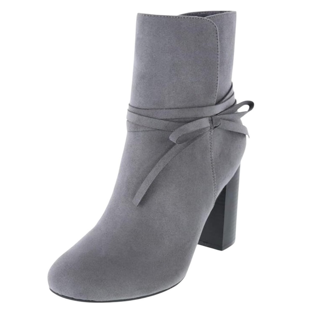🆕 CHRISTIAN SIRIANO Women's Valencia Gray Ankle Block Heel Boots 7M